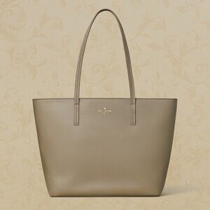 Kate Spade Taupe Leather Tote – Bleecker Large, Timeless Classic